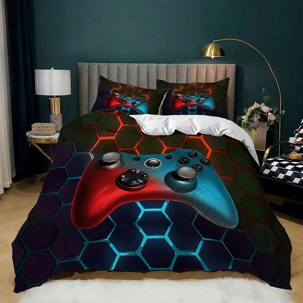 AILONEN Gamer Bedding Sets for Boys, Gaming Duvet Cover Set
