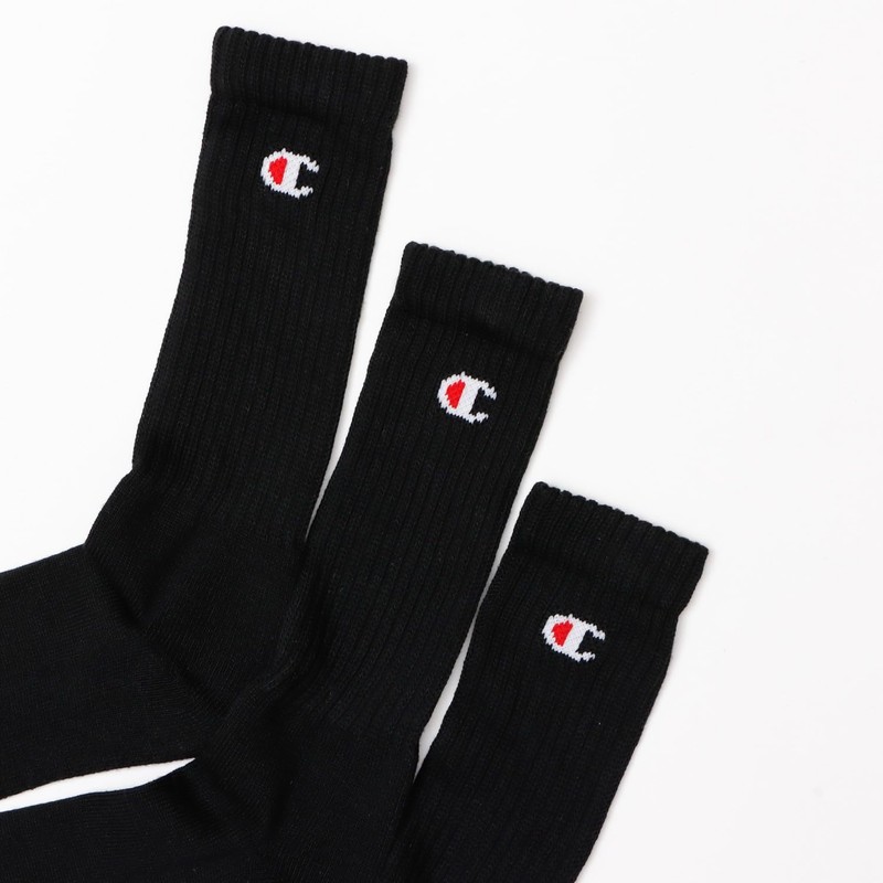 Champion CMSCY002/CMSCH002 Men's High Socks, Plain Socks, 3-Pair Set, Half