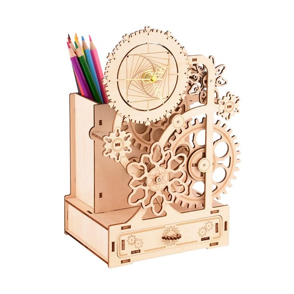 3D 3D Puzzle Wooden Puzzle Model Children Desk Clock Kit