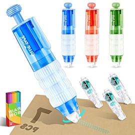 Cinta para álbum de recortes, 0.24 pulgadas x 118 pies en total, cinta interior reemplazable mejorada de doble cara para manualidades, dispensador giratorio de 360°, bolígrafo de cinta adhesiva para