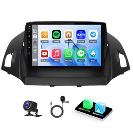 4G+64G Car Stereo Radio for Ford Escape 2013-2016 9inch Touchscreen Car Audio Receiver with Wireless Carplay Android Auto Support WiFi GPS Navigation Bluetooth FM SWC 32EQ AHD Backup Camera Mic