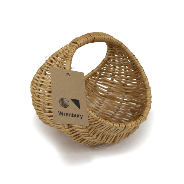 Wrenbury Mushroom Foraging Basket Wicker - Egg Collecting Willow Basket - Straw Harvesting Basket with Handle - Small Carry Basket for Picnics and Veg Collecting