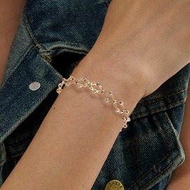 Frodete Expandable Ring Bracelet, Folding Retractable Ring Bracelet, Adjustable Transform Bracelet Ring, Retractable Ring Replacement Bracelet Rose Statement Ring Jewelry Gifts, Gold