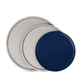 BAKKENMASTER Bakken Swiss Pizza Tray Set 3-Piece – Gray Ceramic Coating, Non-Stick, Round Steel Pizza Pans - Dishwasher Safe, Premium Bakeware for Home Cooking Heatly coating