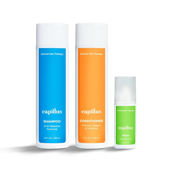 Capillus Synergy Kit, Conditioner, Shampoo, & Enrich Serum, Lock in