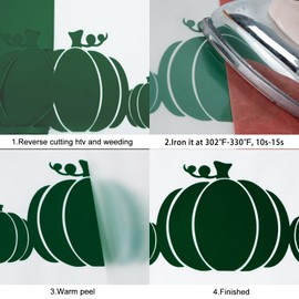 FUNKAKA Dark Green HTV Heat Transfer Vinyl Rolls, 12" x 9ft Glossy Dark Green Iron on Vinyl for T-Shirt, Adhesive HTV Vinyl for All Cutter Machines Easy to Cut & Weed for Heat Vinyl Design