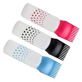 Mikinona Hair Dye Shampoo Bottles 3pcs Refillable Containers Salon Hair Coloring Comb Included Secure Seal Non-slip