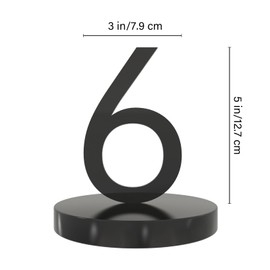 Self-Adhesive House Numbers for Outside, Address Numbers for House, Modern Acrylic Door Number, Black Exterior Stick on Numbers for Home, Office, Mailbox, Easy Installation (5 Inch, No.6)