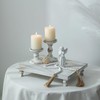 Hanobe Wooden Riser Decorative Tray: Farmhouse Wood Pedestal Display Stand