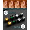 SIISPRI 4 Pairs Stainless Steel Magnetic Stud Earrings for Men