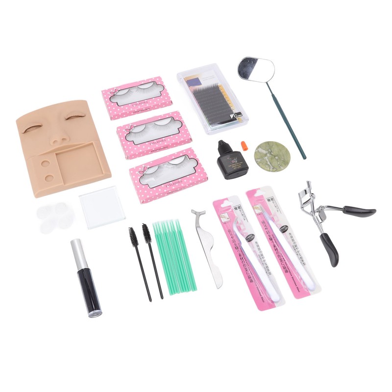 3 in 1 Eyelash Extension Kit Mannequin Head False Lashes