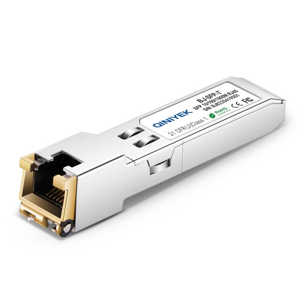 QINIYEK 10/100/1000BASE-T RJ45 Copper SFP Module, 1.25G SFP-T Transceiver for