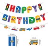 DIADARL Transportation Happy Birthday Banner Happy Birthday Banner Traffic-themed for
