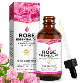 Rose Oil Face 60 ml Rose Oil with Vitamin C Serum Anti-Ageing Wrinkles Against Dark Spots and Tired Skin Moisturiser for Face, Body, Skin
