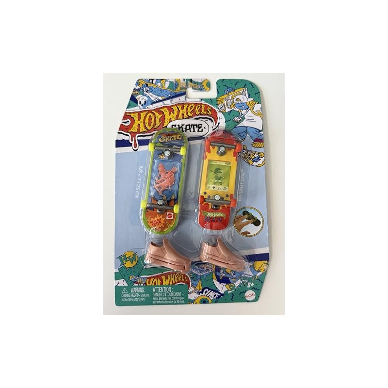 Hot Wheels Skate Miniatur-Finger-Skateboard-Set, 2er-Pack mit Zubehör, Sammlerstück