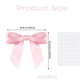 50pcs Pink Mini Twist Tie Bows for Gift Wrapping - Premium Ribbon Bows for Wedding, Party, Bridal Shower, Treat Bags, Crafts, Presents & Decorations