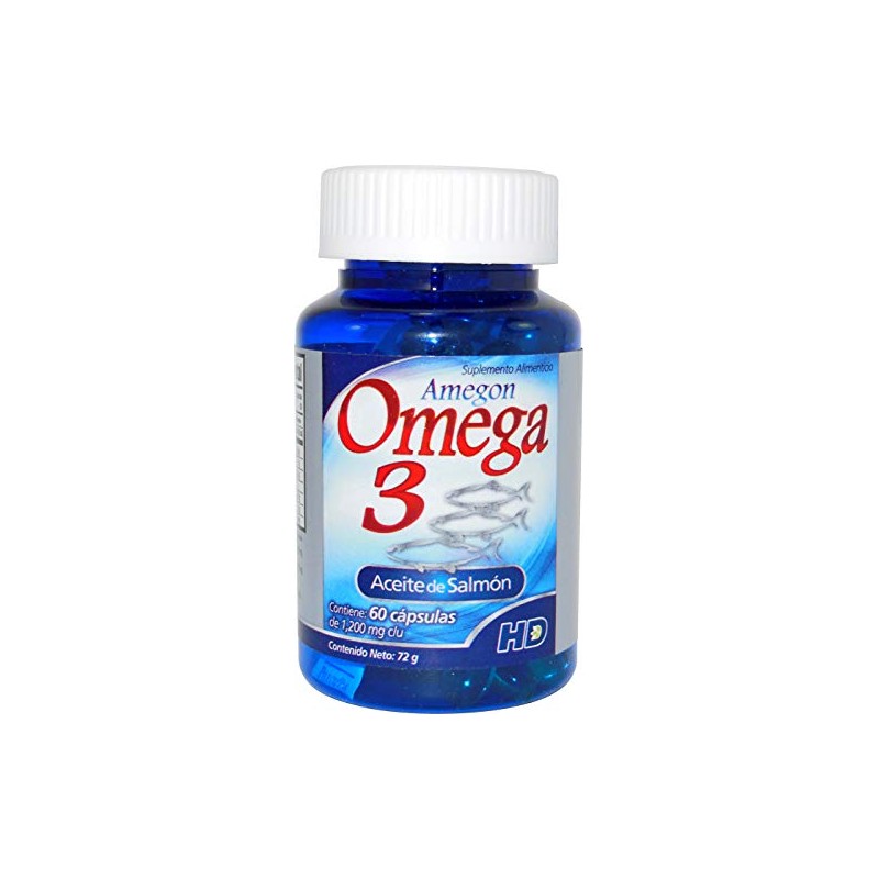 Omega 3 Amegon Aceite de Salmón cápsulas de gelatina blanda