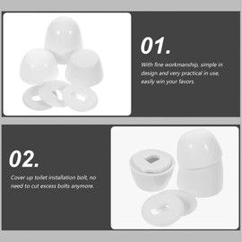 jojofuny 2 Sets Screws Decorative Cover Toilet Replacement Parts Toilet Screw Covers Toilet Bowl Screw Caps Universal Toilet Screw Caps