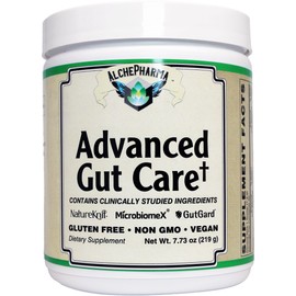 AlchePharma Advanced Gut Care Dietary Supplement, Gluten Free, Non-GMO, Vegan (60 Servings)