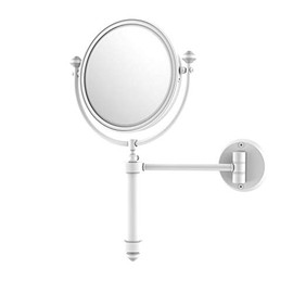 Allied Brass SB-4/5X Southbeach Collection Wall Mounted 8 Inch Diameter with 5X Magnification Make-Up Mirror, Matte White
