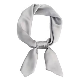 CHUNG Women's Scarf Satin Solid Color Fashion Girls Scarves bandana 50s Retro Emulation Silk Handbag Hair Ribbons Handkerchief Necktie Square 27.5",Light Grey