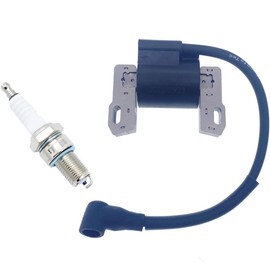 PARTSRUN Bobina de encendido con bujía de repuesto Briggs y Stratton 592846 592376 691060 799651 para John Deere MIA12788 MIA12864 MIA12346, ZF462B-HHS