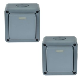Weatherproof Electrical Outdoor Switch, Single Wall Light Switch IP66 Waterproof, Grey, SPDT Electrical Switch, 10Amp 110-250V for Outdoor, Garden, Pool, Yard(2PK)