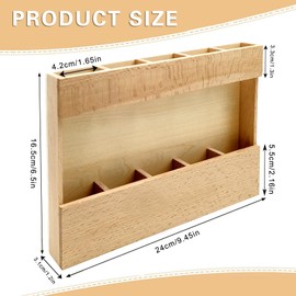 Wooden Straw Holder Wooden Straw Organizer Straw Storage Container with 4 Pcs Double Sided Adhesive Tape for Kitchen Counter