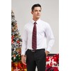 HISDERN Christmas Mens Ties Burgundy Xmas Tree Pattern Tie and