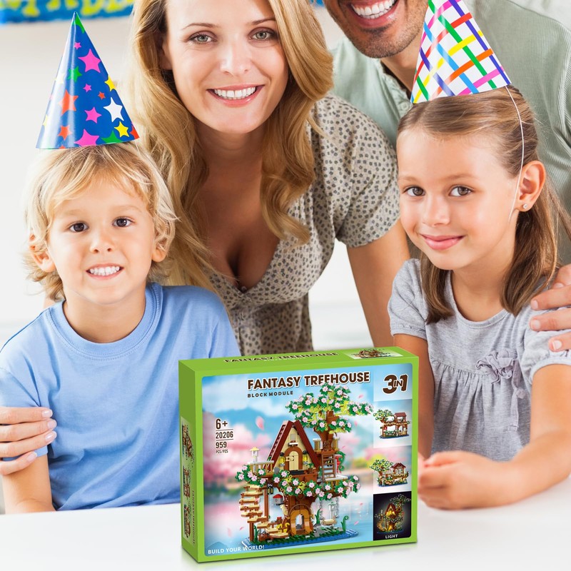 YCJZXMS 3-in-1 Sakura Tree House Building Set (3-in-1 Sakura Tree