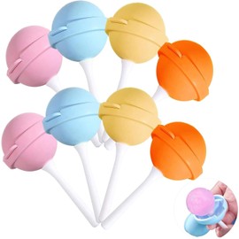 8Pcs Silicone Lollipop Popsicle Molds, BPA Free Reusable Ice Cream Molds with Sticks, DIY Homemade Freezer Treat Maker