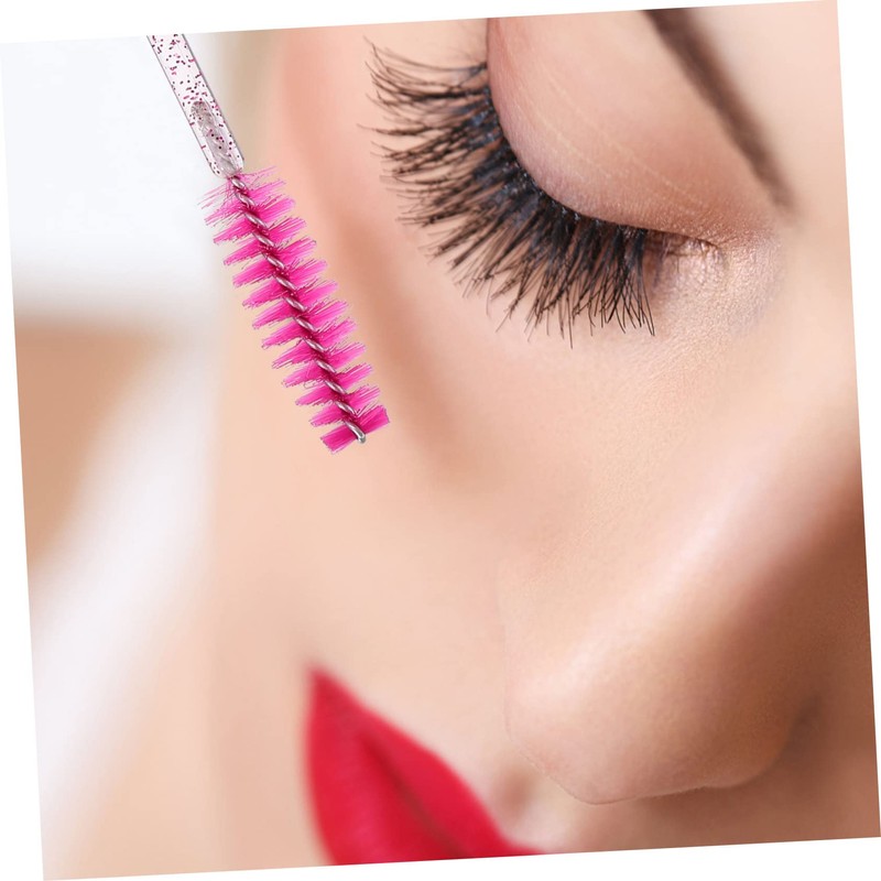 PACKOVE 4pcs Portable Eyelash Brush Keychain Diamonds Makeup Wands for