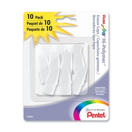 Pentel Arts ZEH02PABP10 - Borradores de tapa blanca de polímero de alta calidad, paquete de 10