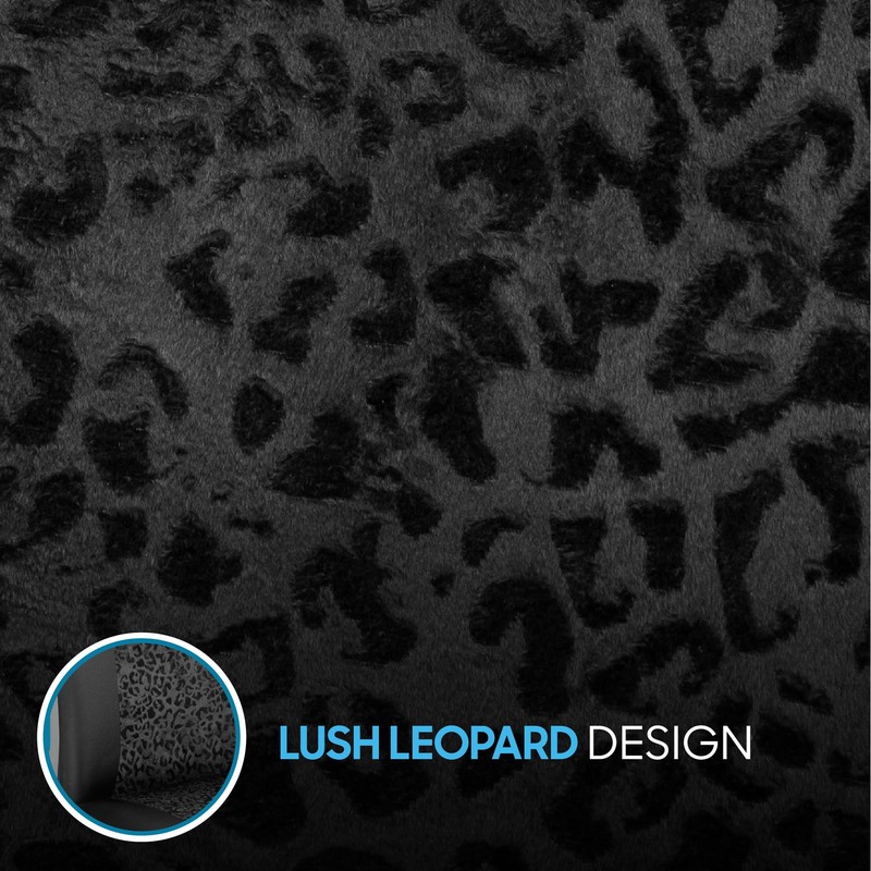 BDK Black Leopard Car Seat Covers for Front Seats, Animal
