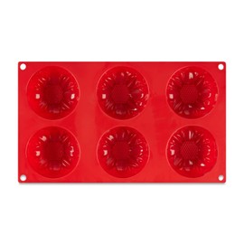 AME D'ESSENCE Sunflower Shaped Silicone Baking Mold - Non-Stick, Flexible, 6-Cup Capacity (3.89 oz), Reusable and Food-Grade - Perfect for Cupcakes, Muffins, and More!