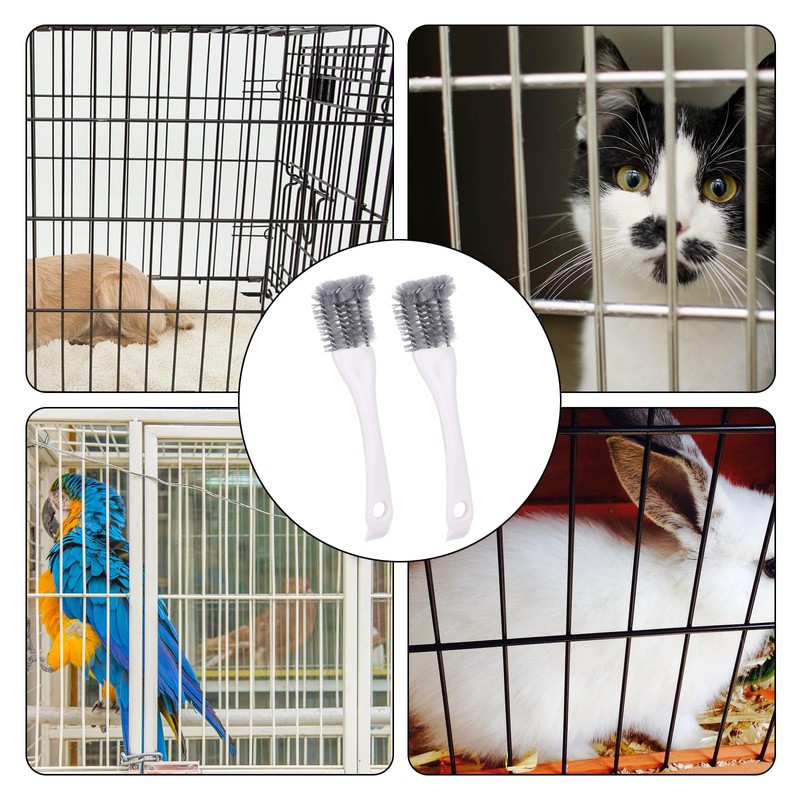 2pcs Bird Cage Cleaner with Long Handle, Bird Cage Brush
