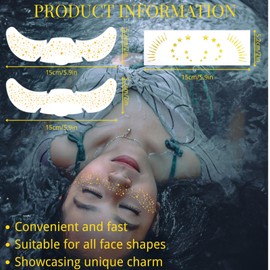 LynixTrade 15PCS Glitter Freckles Face Tattoo, Gold Face Sparkle Faux Freckles Makeup Patches for Women and Kids, Cute Waterproof Glow Up Sparkle Temporary Tattoo, Festival Trinkets Accessories