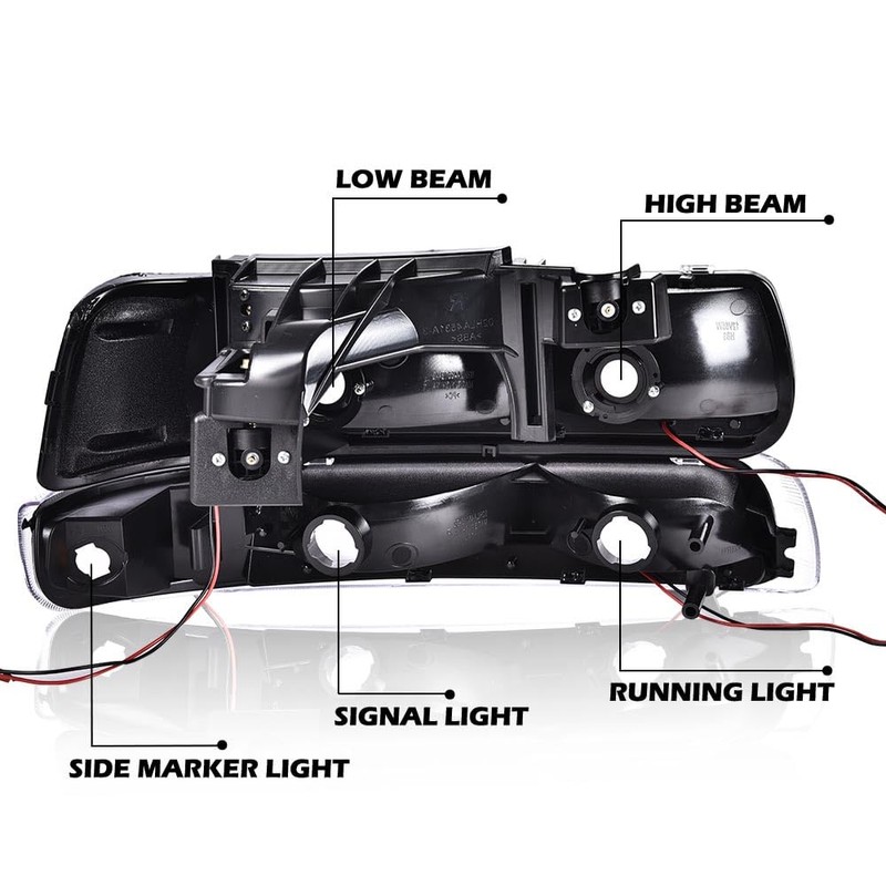 PIT66 LED DRL Headlight Assembly Compatible with 1999-2002 Chevy Silverado