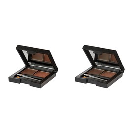 Sleek MakeUP Brow Kit, Brow Wax and Powder Kit with Tweezers and 2 Brushes, Define and Sculpt Brow with a Trazel Size Kit, Medium (Pack of 2)