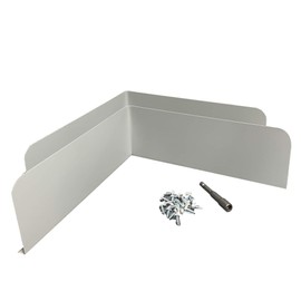 Eagle 1 Rain Gutter Valley Splash Guards, Straight or Bent (2 Per Order) Includes Screws and 1/4" Bit Driver (Oversized Bent, Light Gray)