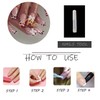 MISUD Press on Nails Short Square Fake Nails Glossy Glue