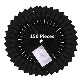 150 Pieces Resealable Mylar Bags Smell Proof Bags Holographic Packaging Bag Foil Pouch for Party Favor Food Storage (Black, 6.3 * 9.5in/16 * 24cm)