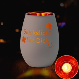 Gifts for Women Christmas, Lantern with Engraving Lucky Light, Tea Light Holder, Secret Santa Gifts for Women Birthday