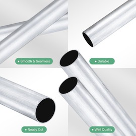 M METERXITY 2-Pack 300mm 6063 Aluminum Round Tube, 13mm ID 15mm OD Seamless Aluminum Tubing for Construction/Machining/DIY Crafting, Metal Straight Pipe [0.51"x0.59"x12"]