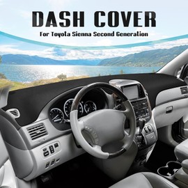 FIILINES Dash Cover for 2004-2010 Toyota Sienna, Dashboard Mat Accessories Dash Cover Sunshade Nonslip Mesh Protector No Glare Black