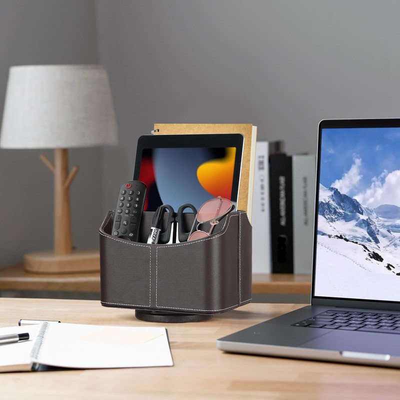 Esilihom Remote Control Holder, TV Remote Holder, PU Leather |