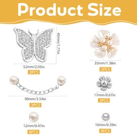 WJWINER Shoe Pin Pin Decoration Jewellery Design, Bling Shoe Pendant Decoration Jewellery Design, Shoe Charms Sliver, Alloy Steel