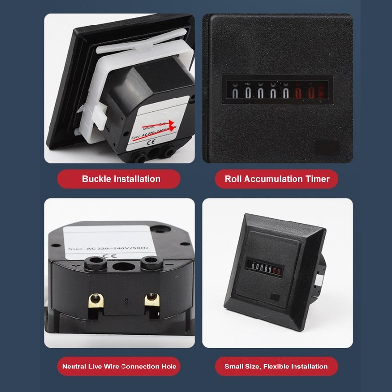 Quartz Hour Counter, AC 380 V High Precision Mechanical Hour