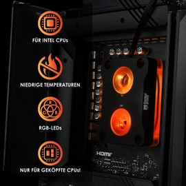 Thermal Grizzly Intel 1851 Mycro Direct-Die Pro RGB V1 Water Cooler with Nickel-Plated Copper Base and Micro Cooling Fins - Made in Germany