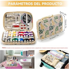 Eatbuy 130 Pcs Kit de Costura, Bolsa de Cuero PU Premium, Bolsa de Cuero PU Premium, para Emergencia/Casa/Viaje, Regalo Perfecto para Todos